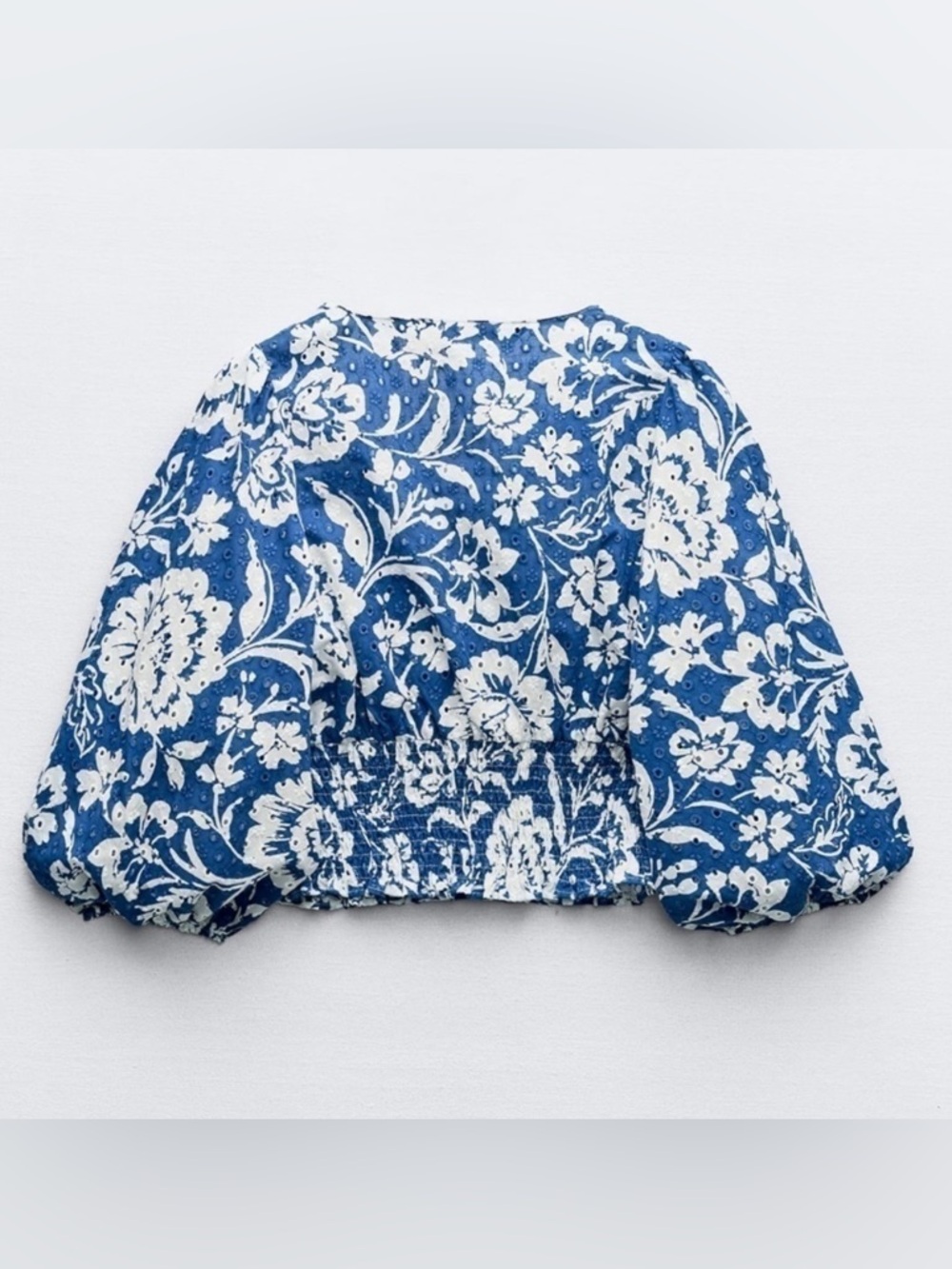 New ZARA Floral Printed Embroidered Eyelet Top - Picture 7 of 8